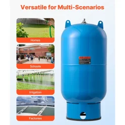VEVOR 34-Gallon Vertical Well Pressure Tank, Pre-Charged Pressurized Water Tank for Well Pumps, Heavy-Duty Carbon Steel Water Storage Container for Home, School, Farm & Irrigation Systems