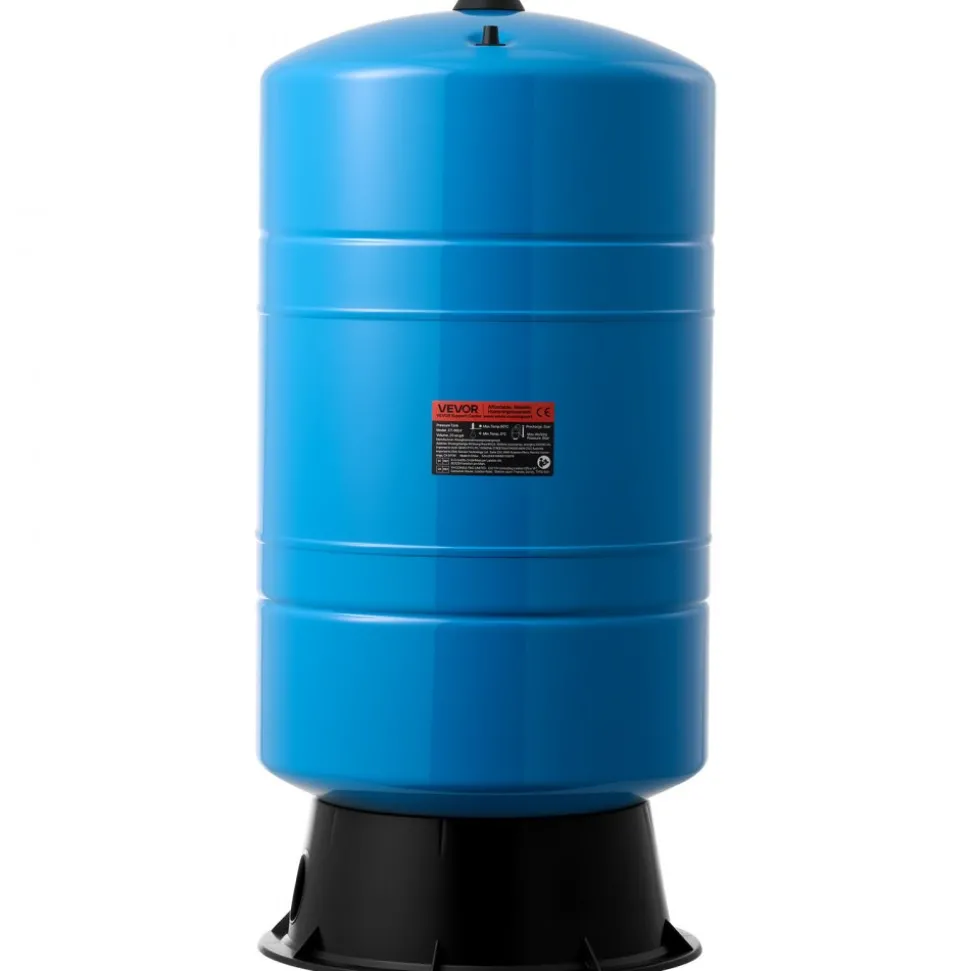 VEVOR 20-Gallon Vertical Well Pressure Tank, Pre-Charged Pressurized Water Tank for Well Pumps, Heavy-Duty Carbon Steel Water Storage Container for Home, School, Farm & Irrigation Systems