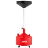 VEVOR 8 Gallon Waste Oil Drain Tank, Industrial Fluid Drain Tank with Adjustable Funnel Height, Portable Oil Drainer with Wheels, Fluid Fuel Transfer Drainage for Auto Repair Shops, Garages, Red