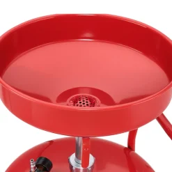 VEVOR 25 Gallon Waste Oil Drain Tank, Air Operated Portable Oil Drainer with Adjustable Funnel Height, Industrial Fluid Drain Tank with Wheels, Fluid Fuel Transfer Drainage for Auto Repair Shops, Red