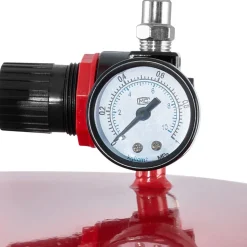 VEVOR 25 Gallon Waste Oil Drain Tank, Air Operated Portable Oil Drainer with Adjustable Funnel Height, Industrial Fluid Drain Tank with Wheels, Fluid Fuel Transfer Drainage for Auto Repair Shops, Red