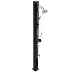 VEVOR 10.6 Gal Solar Heated Shower, 6.7ft Showerhead Height Outdoor Shower, with Handheld & Foot Faucet, Hot & Cold Water Adjustment, Freestanding for Backyard Poolside Beach Pool, Black