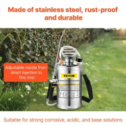 VEVOR 1.5Gal Stainless Steel Sprayer, Set with 16