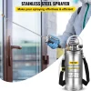 VEVOR 2Gal Stainless Steel Sprayer, Set with 20" Wand& Handle& 3FT Reinforced Hose, Hand Pump Sprayer with Pressure Gauge&Safety Valve, Adjustable Nozzle Suitable for Gardening and Sanitizing