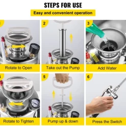 VEVOR 2Gal Stainless Steel Sprayer, Set with 20