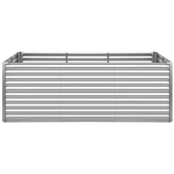 VEVOR Galvanized Raised Garden Bed, 8 x 4 x 3 ft, Rectangular Metal Planter Box Kit Outdoor, Bottomless Elevated Planting Box with Gloves, Rustproof Alu-Zinc, for Growing Flowers Vegetables, Silver