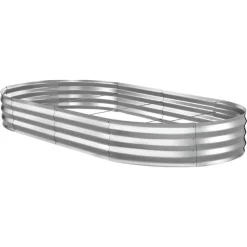 VEVOR Galvanized Raised Garden Bed, 6.67 x 3.35 x 1.51 ft, Rectangular Metal Planter Box Kit Outdoor, Rustproof Elevated Planting Box with Gloves, Alu-Zinc, for Growing Flowers Vegetables, Dark Green