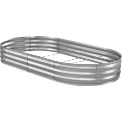 VEVOR Galvanized Raised Garden Bed, 6.67 x 3.35 x 1.51 ft, Rectangular Metal Planter Box Kit Outdoor, Rustproof Elevated Planting Box with Gloves, Alu-Zinc, for Growing Flowers Vegetables, Dark Green