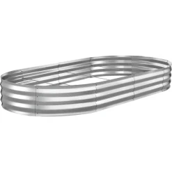 VEVOR Galvanized Raised Garden Bed, 6.67 x 3.35 x 1.51 ft, Rectangular Metal Planter Box Kit Outdoor, Rustproof Elevated Planting Box with Gloves, Alu-Zinc, for Growing Flowers Vegetables, Dark Green