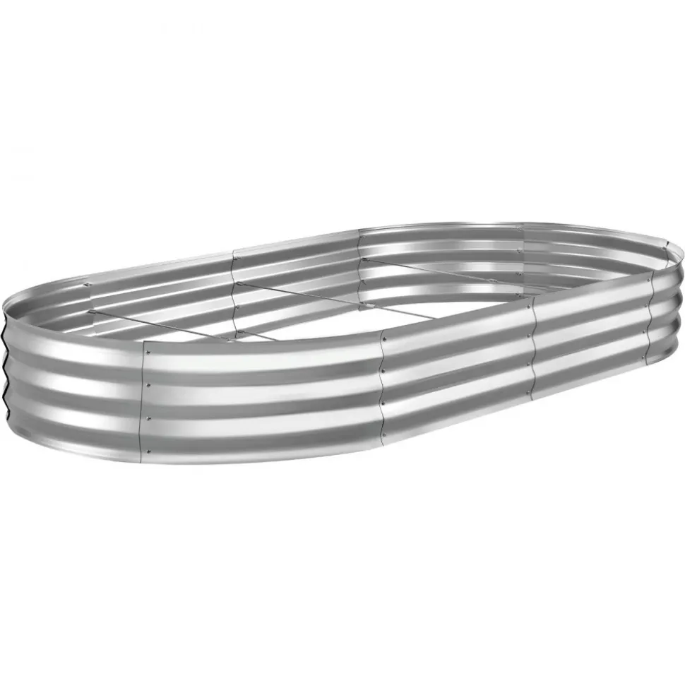 VEVOR Galvanized Raised Garden Bed, 6.67 x 3.35 x 1.51 ft, Rectangular Metal Planter Box Kit Outdoor, Rustproof Elevated Planting Box with Gloves, Alu-Zinc, for Growing Flowers Vegetables, Dark Green