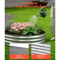 VEVOR Galvanized Raised Garden Bed, 6.67 x 3.35 x 1.51 ft, Rectangular Metal Planter Box Kit Outdoor, Rustproof Elevated Planting Box with Gloves, Alu-Zinc, for Growing Flowers Vegetables, Dark Green