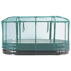 VEVOR Galvanized Raised Garden Bed, 6 x 3 x 1 ft, with Self Watering System and Mesh Cover, Oval Metal Planter Box Kit Outdoor, Rustproof Alu-Zinc, for Planting Flowers Fruits Vegetables, Dark Gray