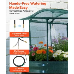 VEVOR Galvanized Raised Garden Bed, 6 x 3 x 1 ft, with Self Watering System and Mesh Cover, Oval Metal Planter Box Kit Outdoor, Rustproof Alu-Zinc, for Planting Flowers Fruits Vegetables, Dark Gray