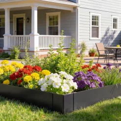 VEVOR Galvanized Steel Landscape Edging, 6-Pack 40 x 10 Inch Metal Edging for Landscaping with 8 Mounting Clips, Heavy Duty Metal Garden Edge Border for Flower Bed, Yard Pathway, Black