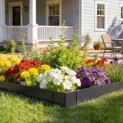 VEVOR Galvanized Steel Landscape Edging, 24-Pack 40 x 6 Inch Metal Edging for Landscaping with 26 Mounting Clips, Heavy Duty Metal Garden Edge Border for Flower Bed, Yard Pathway, Black