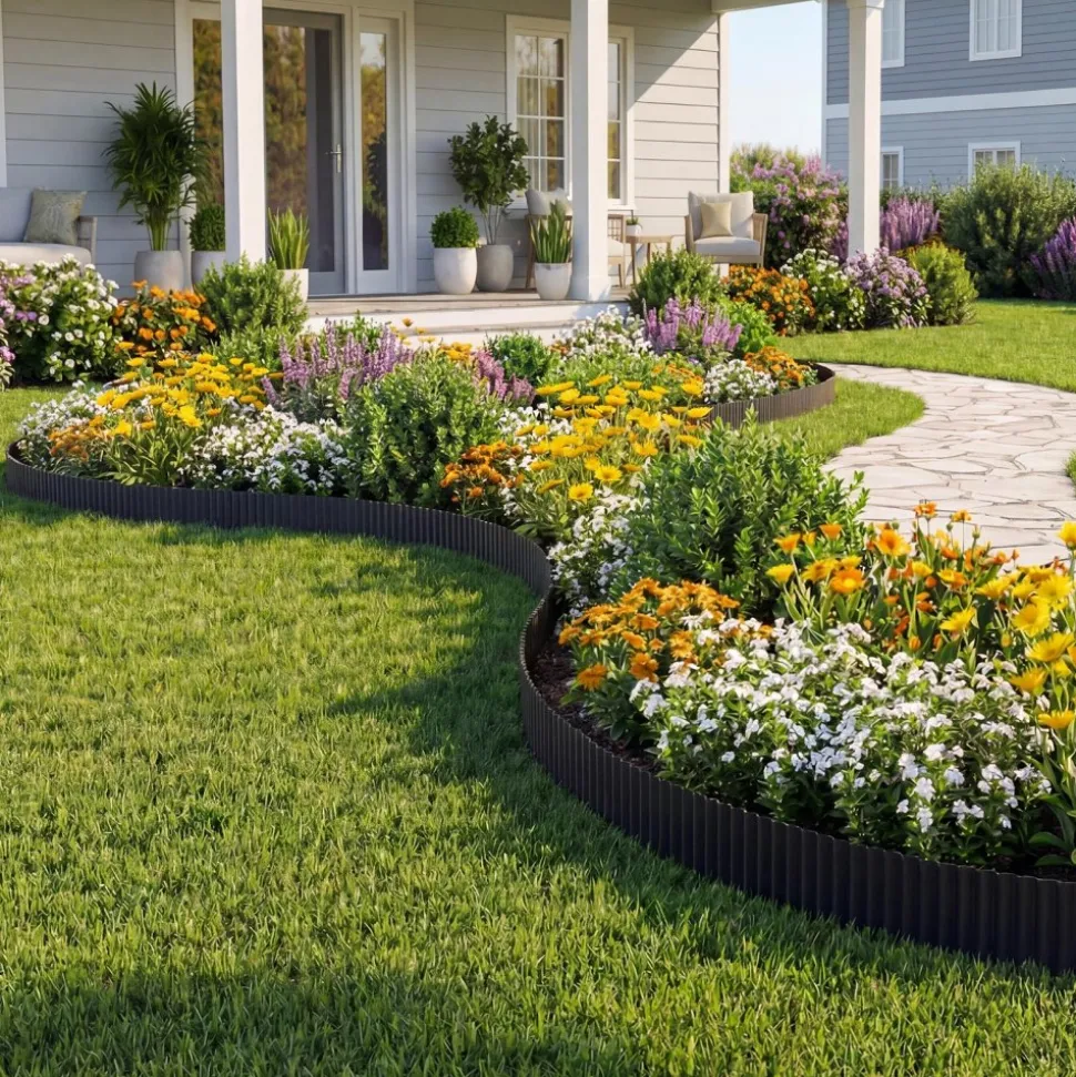 VEVOR Galvanized Steel Landscape Edging, 40 ft x 12 in Metal Edging for Landscaping with Gloves, Easy-to-Install Bendable Metal Strips, Heavy Duty Metal Garden Edge Border for Flower Bed, Yard Pathway