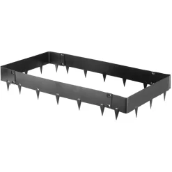 VEVOR Galvanized Steel Landscape Edging, 24-Pack 40 x 8 Inch Metal Edging for Landscaping with 26 Mounting Clips, Heavy Duty Metal Garden Edge Border for Flower Bed, Yard Pathway, Black