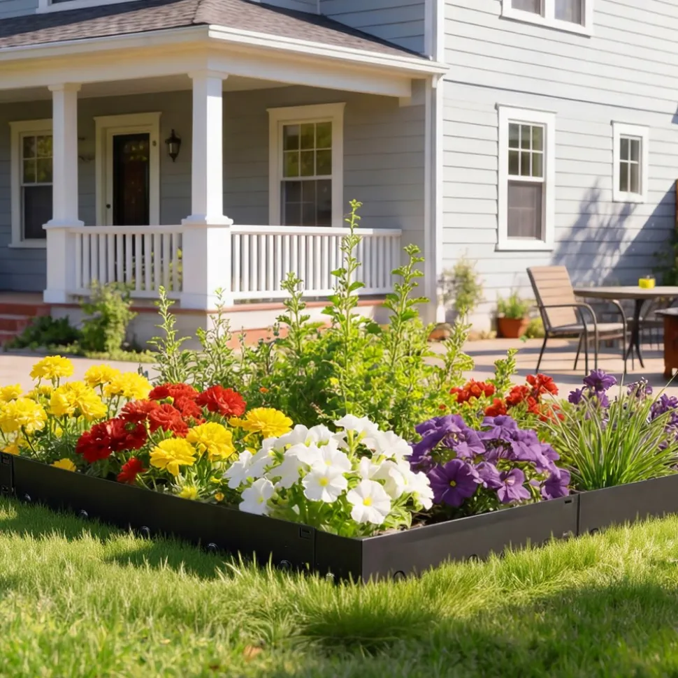 VEVOR Galvanized Steel Landscape Edging, 6-Pack 40 x 8.15 Inch Metal Edging for Landscaping with Gloves, Easy-to-Install, Heavy Duty Metal Garden Edge Border for Flower Bed, Yard Pathway