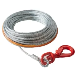 VEVOR Galvanized Steel Winch Cable, 3/8 Inch x 100 Feet 15,200 lbs Breaking Strength, Wire Winch Rope with Swivel Hook, Towing Cable Heavy Duty, Universal Fit for SUV, Large Off-Road Vehicle, Truck