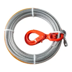 VEVOR Galvanized Steel Winch Cable, 3/8 Inch x 75 Feet 15,200 lbs Breaking Strength, Wire Winch Rope with Swivel Hook, Towing Cable Heavy Duty, Universal Fit for SUV, Large Off-Road Vehicle, Truck