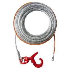 VEVOR Galvanized Steel Winch Cable, 3/8 Inch x 75 Feet 15,200 lbs Breaking Strength, Wire Winch Rope with Swivel Hook, Towing Cable Heavy Duty, Universal Fit for SUV, Large Off-Road Vehicle, Truck
