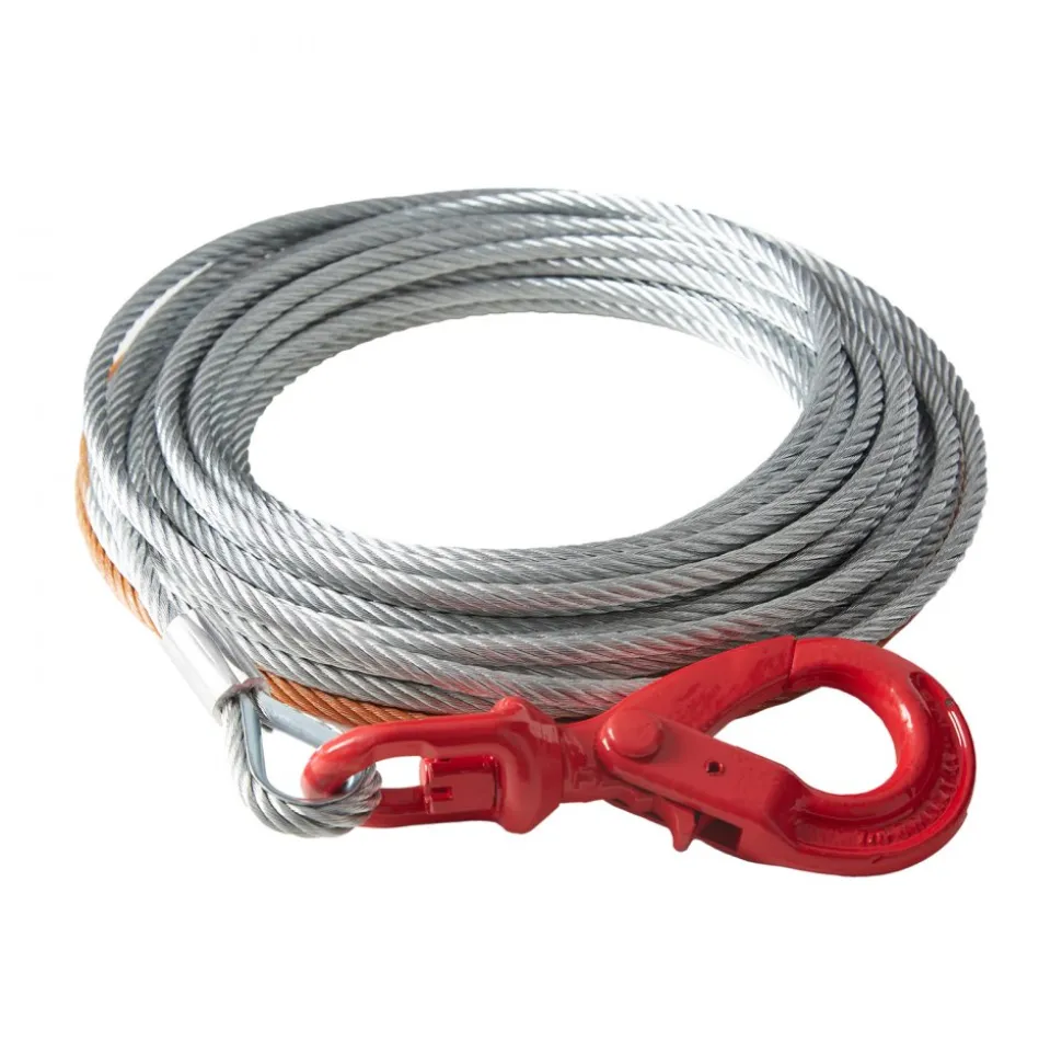 VEVOR Galvanized Steel Winch Cable, 3/8 Inch x 75 Feet 15,200 lbs Breaking Strength, Wire Winch Rope with Swivel Hook, Towing Cable Heavy Duty, Universal Fit for SUV, Large Off-Road Vehicle, Truck