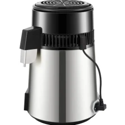VEVOR 1.1Gal Water Distiller, 0.3Gal/H, 750W Distilled Water Maker Machine 0-99H Timing Dual Temp Display, 304 Stainless Steel Countertop Distiller Glass Carafe Cleaning Powder 3 Carbon Packs, Silver