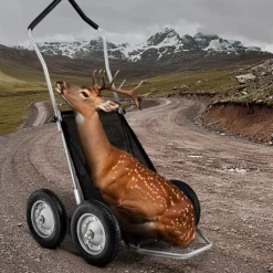 VEVOR Game Carts for Hunting, 500LBS Deer Cart Game Hauler, Heavy-Duty Crawler Cart, All-Terrain Folding Deer Hauling Cart with Shock-Absorbing Tires, Utility Gear Dolly for Hunting Fishing Hiking