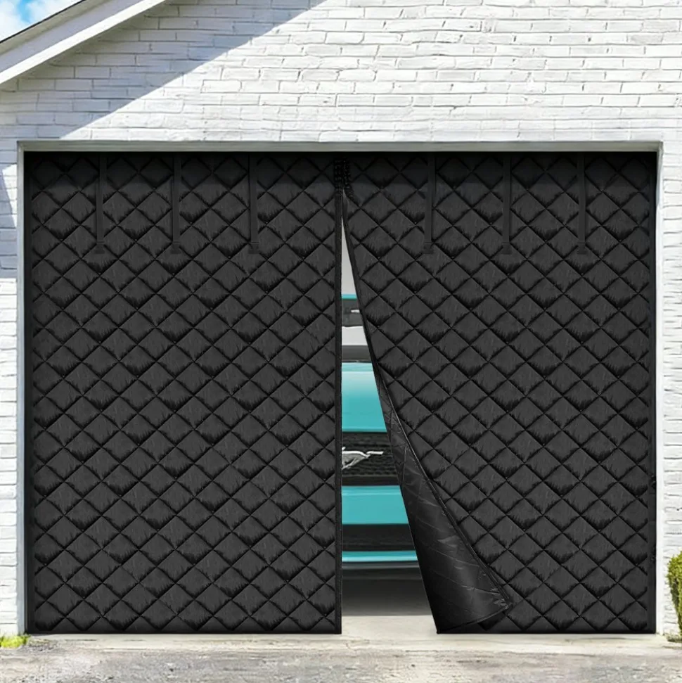 VEVOR Garage Door Screen for Winter, 10x8FT, Garage Door Insulation Kit, Magnetic Thermal Insulated Door Curtain with 300D Oxford Fabric Heavy Duty Weighted Bottom, Easy Assembly for Garage Door