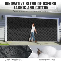 VEVOR Garage Door Screen for Winter, 18x7FT, Garage Door Insulation Kit, Magnetic Thermal Insulated Door Curtain with 300D Oxford Fabric Heavy Duty Weighted Bottom, Easy Assembly for Garage Door