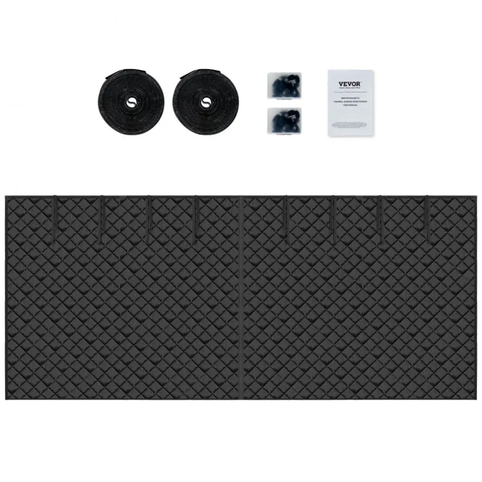 VEVOR Garage Door Screen for Winter, 18x7FT, Garage Door Insulation Kit, Magnetic Thermal Insulated Door Curtain with 300D Oxford Fabric Heavy Duty Weighted Bottom, Easy Assembly for Garage Door