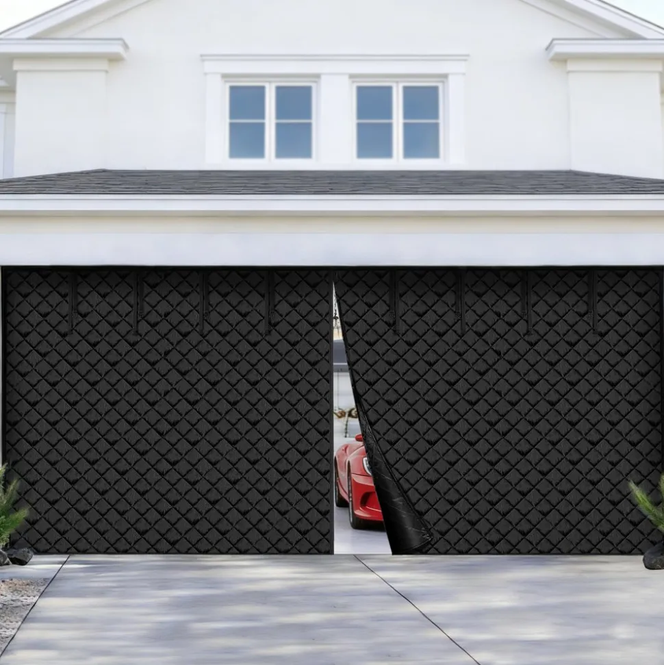 VEVOR Garage Door Screen for Winter, 16x7FT, Garage Door Insulation Kit, Magnetic Thermal Insulated Door Curtain with 300D Oxford Fabric Heavy Duty Weighted Bottom, Easy Assembly for Garage Door