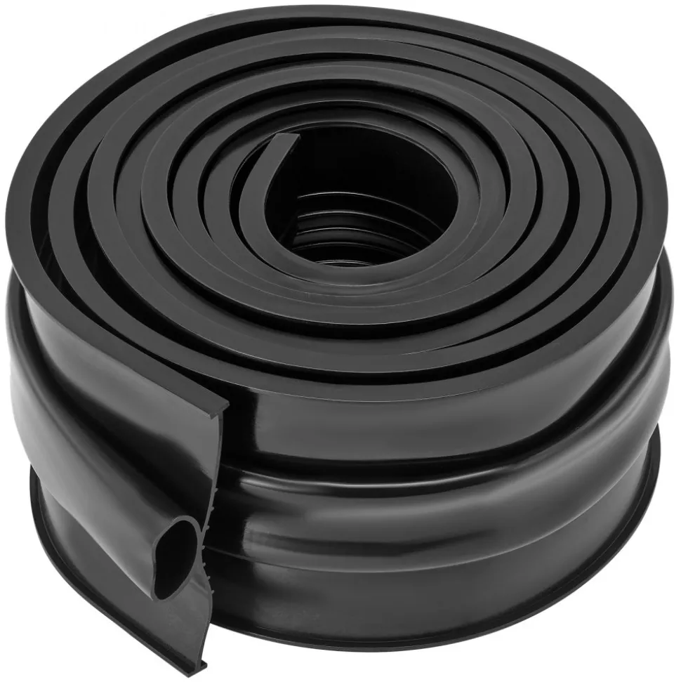 VEVOR Garage Door Seals Bottom Rubber, U Shape +O Ring Garage Door Weather Stripping, Universal Weatherproof Threshold Buffering Sealing Rubber , 5/16 inch T-ends and 3 3/4 inch Width (10 Ft, Black)