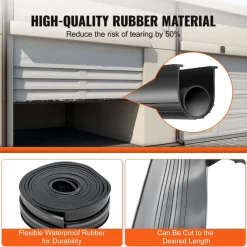 VEVOR Garage Door Seals Bottom Rubber, U Shape +O Ring Garage Door Weather Stripping, Universal Weatherproof Threshold Buffering Sealing Rubber , 5/16 inch T-ends and 3 3/4 inch Width (20 Ft, Black)