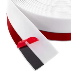 VEVOR Garage Door Seal Top and Sides Seal Strip, 34 FT Universal Weather Stripping Replacement Soft and Hard Composite, Weatherproofing Garage Door TPE Seals with Adhesive Backed and Screws, White