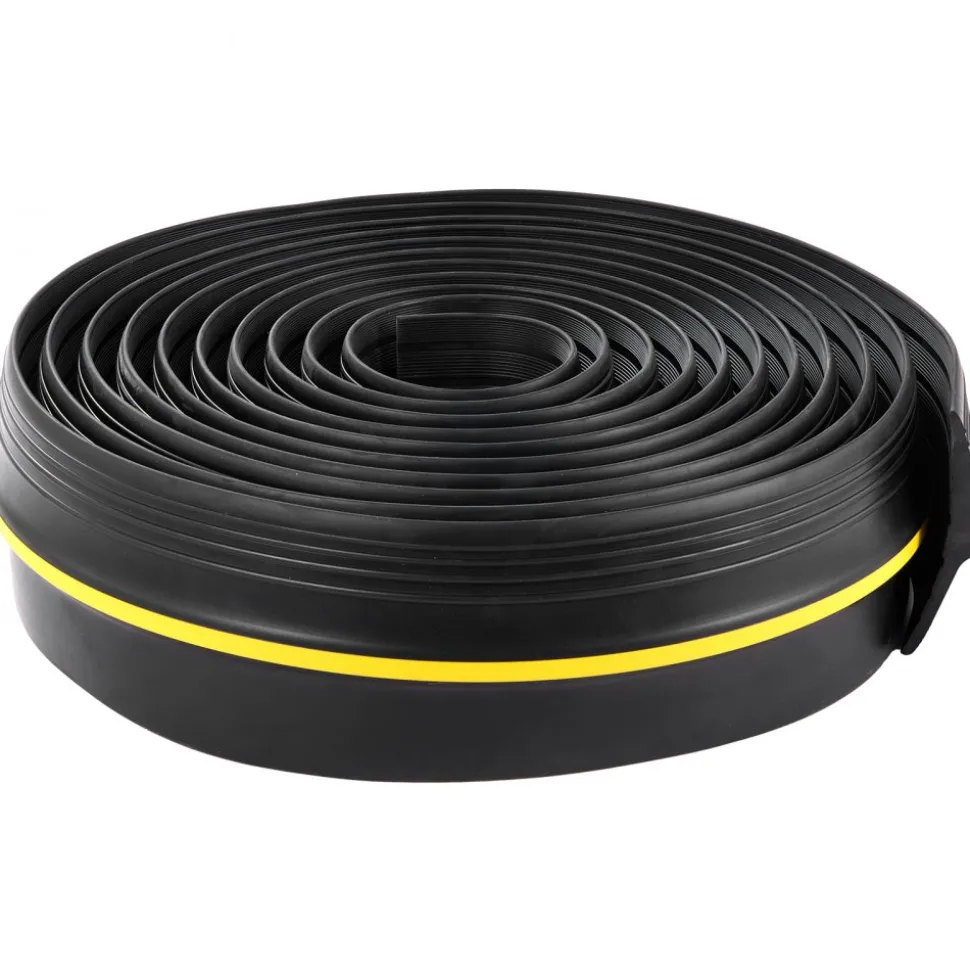 VEVOR Garage Door Threshold Seal Strip, 20 FT Universal Garage Door Floor Seal Strip with Adhesive, Garage Door Bottom Weatherproof Strip, Upgraded Thick PVC DIY Weather Stripping Replacement, Black