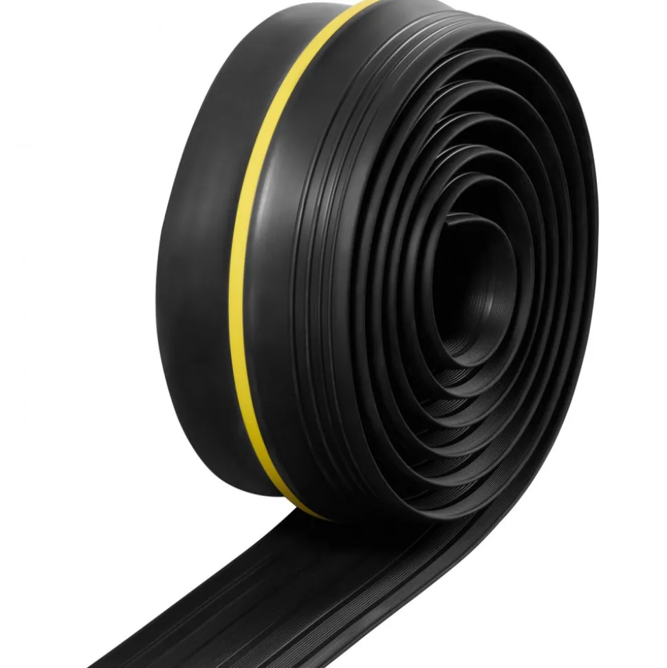 VEVOR Garage Door Threshold Seal Strip, 10 FT Universal Garage Door Floor Seal Strip with Adhesive, Garage Door Bottom Weatherproof Strip, Upgraded Thick PVC DIY Weather Stripping Replacement, Black