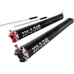 VEVOR Garage Door Torsion Springs, Pair of 0.225 x 2 x 24 in, 16000 Cycles, Electrophoresis Black Coated for Replacement, Garage Door Springs with Non-Slip Winding Bars, Gloves and Mounting Wrench