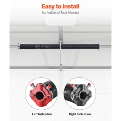 VEVOR Garage Door Torsion Springs, Pair of 0.225 x 2 x 24 in, 16000 Cycles, Electrophoresis Black Coated for Replacement, Garage Door Springs with Non-Slip Winding Bars, Gloves and Mounting Wrench