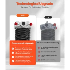 VEVOR Garage Door Torsion Springs, 16000 Cycles, Pair of 0.25 x 2 x 30inch, Garage Door Springs with Non-Slip Winding Bars, Mounting Tool and Gloves, Electrophoresis Coated, for Replacement