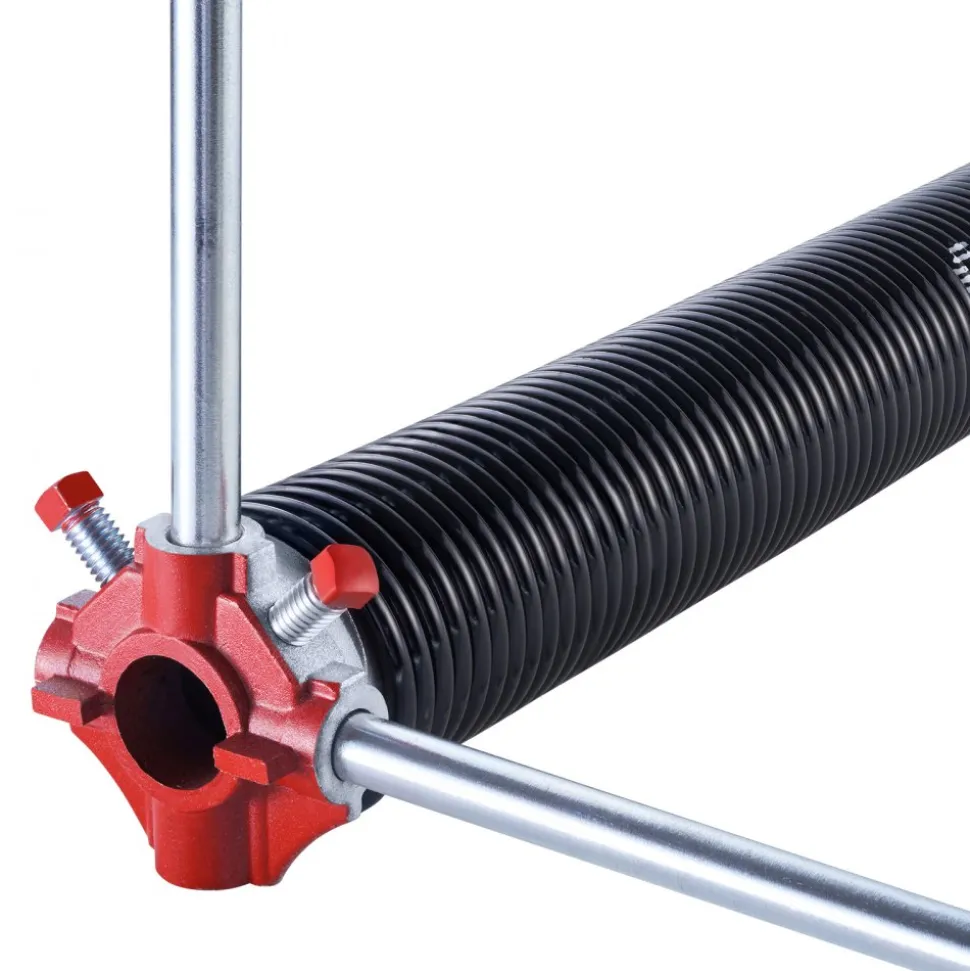 VEVOR Garage Door Torsion Springs, Pair of 0.207 x 2 x 24 in, 16000 Cycles, Electrophoresis Black Coated for Replacement, Garage Door Springs with Non-Slip Winding Bars, Gloves and Mounting Wrench