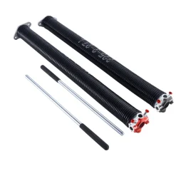 VEVOR Garage Door Torsion Springs, Pair of 0.207 x 2 x 24 in, 16000 Cycles, Electrophoresis Black Coated for Replacement, Garage Door Springs with Non-Slip Winding Bars, Gloves and Mounting Wrench
