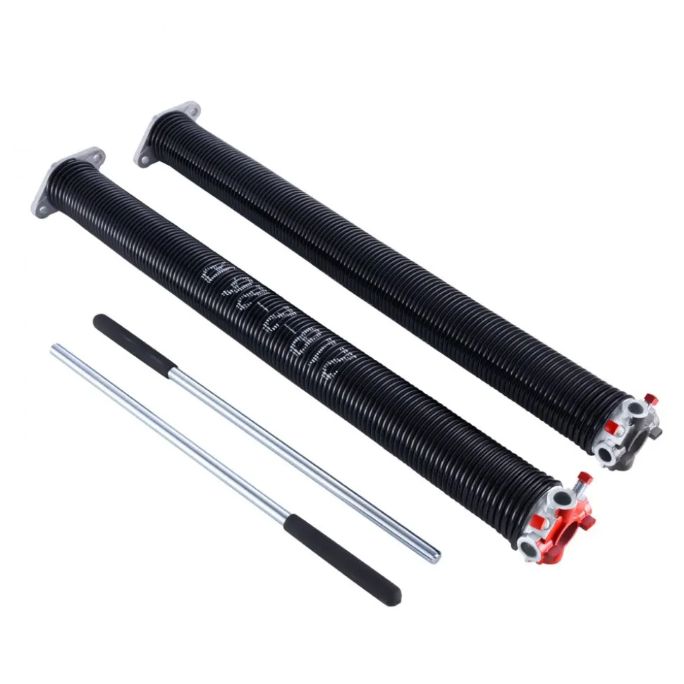 VEVOR Garage Door Torsion Springs, Pair of 0.218 x 2 x 26 in, 16000 Cycles, Electrophoresis Black Coated for Replacement, Garage Door Springs with Non-Slip Winding Bars, Gloves and Mounting Wrench