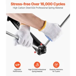 VEVOR Garage Door Torsion Springs, Pair of 0.234 x 2 x 31 in, 16000 Cycles, Electrophoresis Black Coated for Replacement, Garage Door Springs with Non-Slip Winding Bars, Gloves and Mounting Wrench
