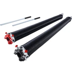 VEVOR Garage Door Torsion Springs, Pair of 0.25 x 2 x 32 in, 16000 Cycles, Electrophoresis Black Coated for Replacement, Garage Door Springs with Non-Slip Winding Bars, Gloves and Mounting Wrench