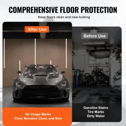 VEVOR Garage Floor Mat, 228.35 x 59.05 inch PVC Garage Flooring Roll, Non-slip Diamond Texture, 93.65 sq.ft Covering Space, Garage Mats for Under Cars, for Gyms Boats Car Trailer, Silver