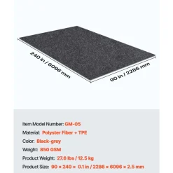 VEVOR Garage Floor Mat, 7.5'x20' Waterproof Protection from Water,Snow, Rain,Mud and Oil for Cars, Non-slip Heavy Duty Containment Mat with TPE Anti-Leak Backing & Easy to Clean & Cuttable