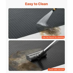 VEVOR Garage Floor Roll, 4 x 25 ft Garage Flooring Mat, 3 mm Thickened Rubber Diamond Plate Floor Protector Mat, Non-Slip, Wear-resist, Waterproof, Easy to Clean for Warehouse, Gyms,Trailer, Black