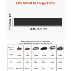 VEVOR Garage Floor Roll, 4 x 25 ft Garage Flooring Mat, 3 mm Thickened Rubber Diamond Plate Floor Protector Mat, Non-Slip, Wear-resist, Waterproof, Easy to Clean for Warehouse, Gyms,Trailer, Black
