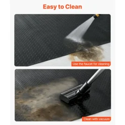 VEVOR Garage Floor Roll, 7.5 x 20 ft Garage Flooring Mat, 2.2 mm Thickened PVC Diamond Plate Floor Protector Mat with Double-sided Tape, Non-Slip, Easy to Clean for Warehouse, Gyms, Trailer, Black